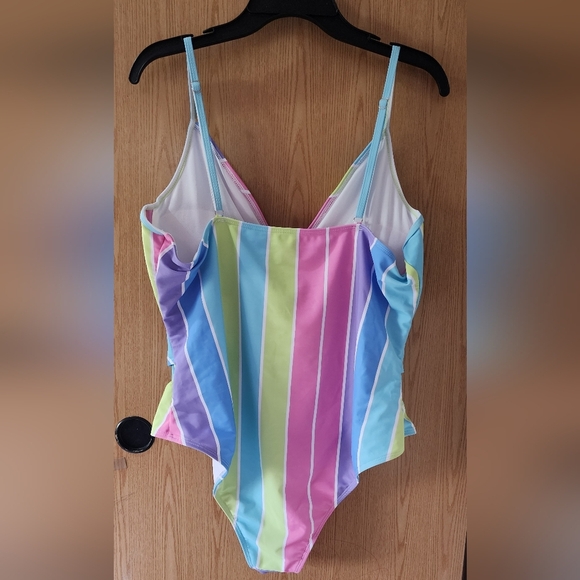Colorful Striped One-Piece Swimsuit - Picture 2 of 6